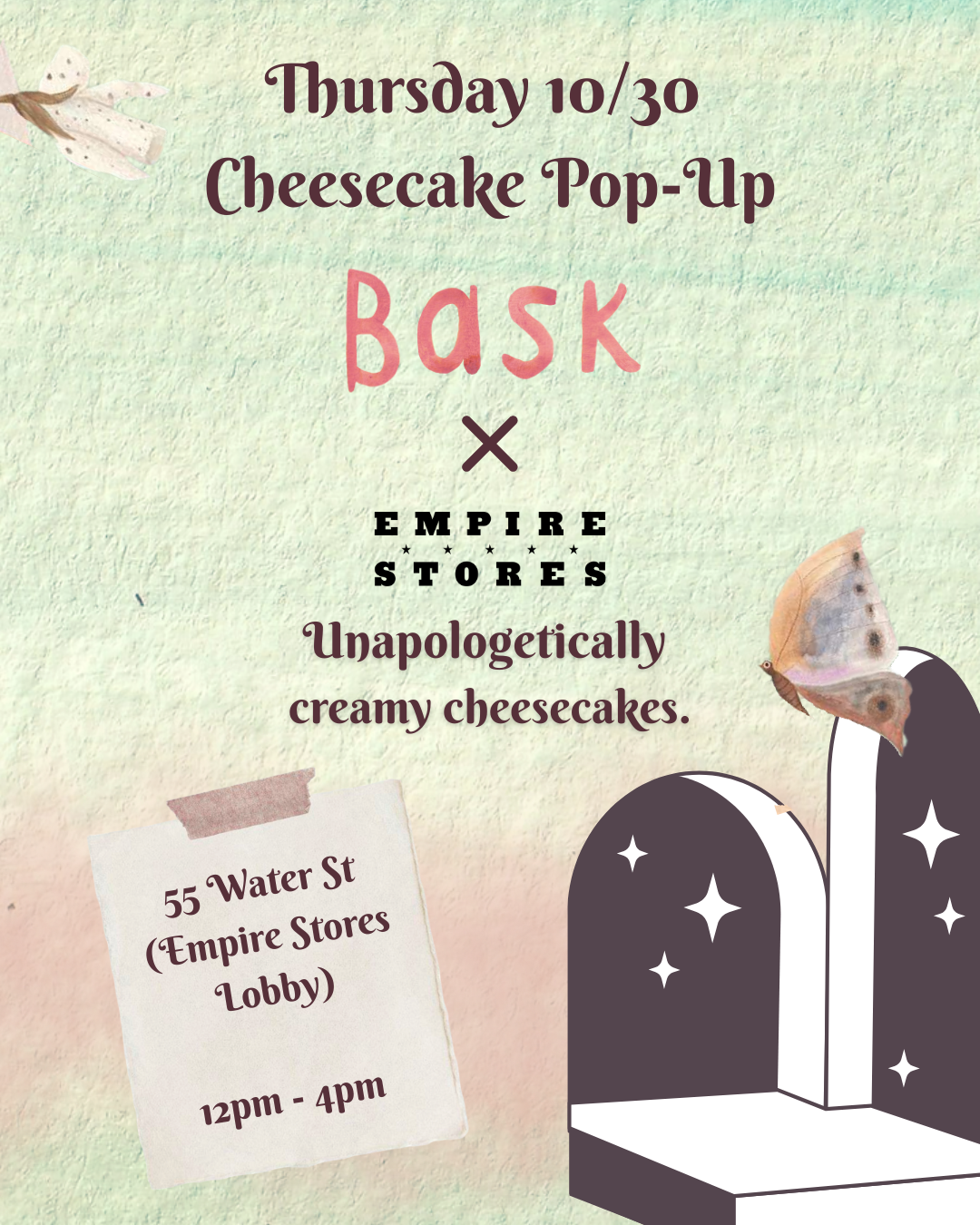 Thursday October 30 - Visit Our Pop-up on the Dumbo Waterfront!